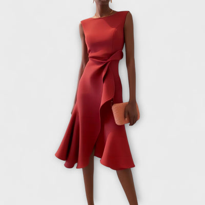 Juliette™ – Draped Asymmetrical Midi Dress