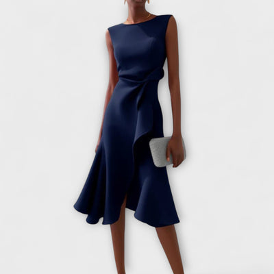 Juliette™ – Draped Asymmetrical Midi Dress